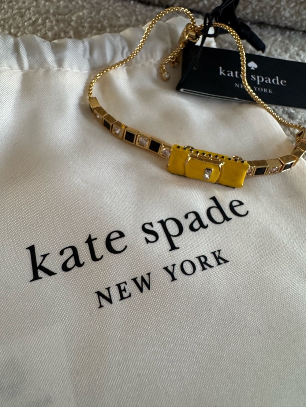 NWT Kate Spade Yellow Taxi Bracelet - Gold Tone